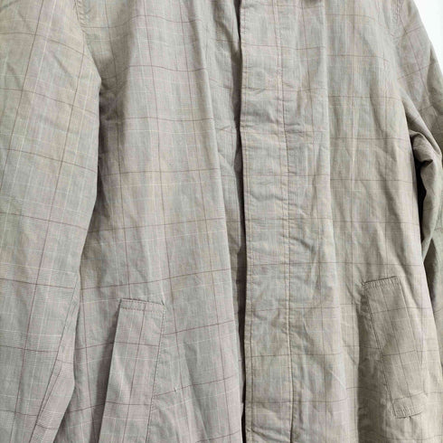 バラクータ BARACUTA BLUE LINE チェック柄 比翼ステンカラーコート メンズ UK:38