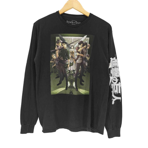 フロント アニメプリント ロングスリーブTシャツ メンズ M
