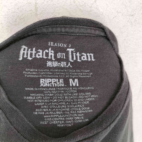 フロント アニメプリント ロングスリーブTシャツ メンズ M