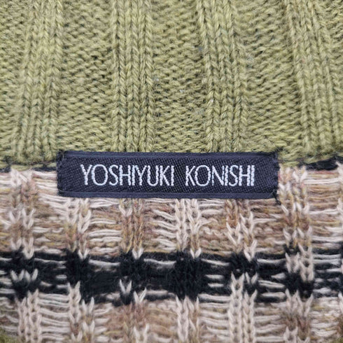 ヨシユキコニシ YOSHIYUKI KONISHI ウールナイロン 総柄ハイネックニット メンズ