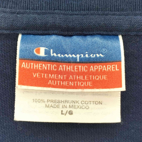 チャンピオン Champion AUTHENTIC ATHLETIC APPAREL LATESHOW AFGHANISTAN 3段 カプセルプリント クルーネック S/S Tシャツ メンズ import:L
