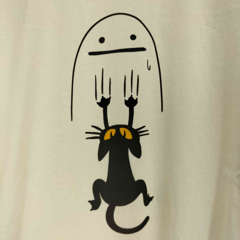 グラニフ graniph ネコカブリビューティフルシャドー|ピグメントビッグシルエットTシャツ メンズ JPN:S