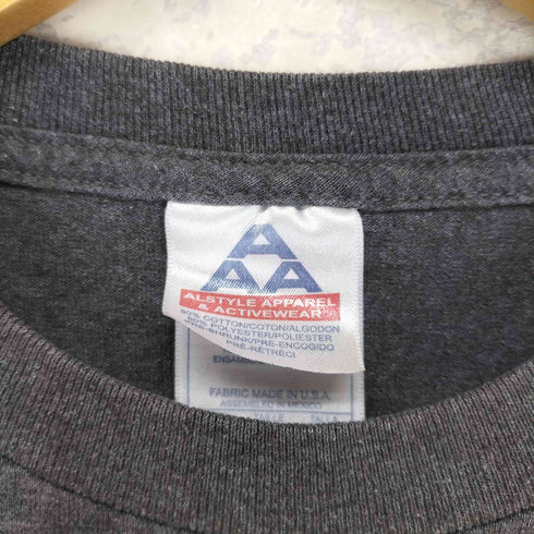 アルスタイルアパレルアクティブウェアー ALSTYLE APPAREL & ACTIVEWEAR USA製 フロントプリントバンド半袖Tシャツ メンズ L