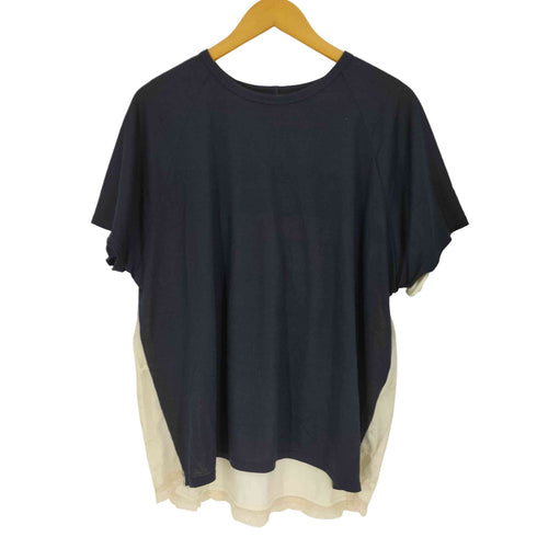 フランシュリッペ franche lippee リボン柄 S/S ギャザー クルーネック Tシャツ レディース