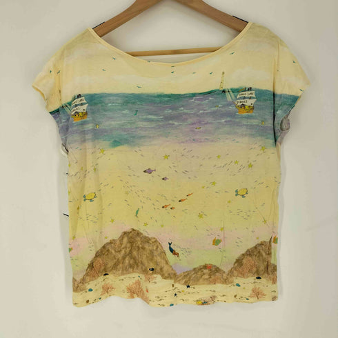 フランシュリッペ franche lippee 総柄 クルーネック S/S クルーネック Tシャツ レディース JPN:M