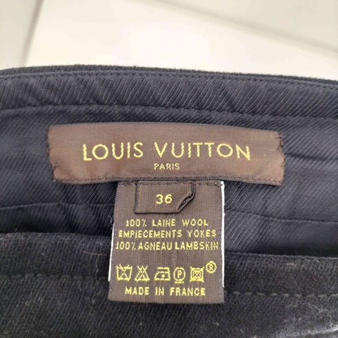 ルイヴィトン LOUIS VUITTON OLD パイピング ウール タイトスカート レディース FR:36