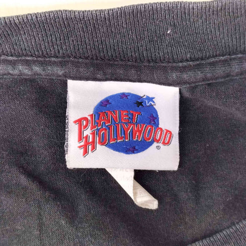 プラネットハリウッド PLANET HOLLYWOOD 90S USA製 ロゴ プリント S/S クルーネック Tシャツ メンズ import:XL
