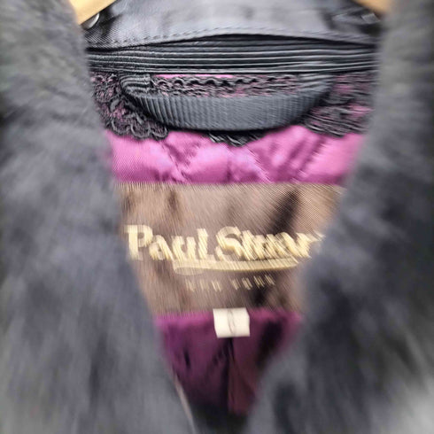 ポールスチュアート Paul Stuart ウールシルク ラビットファー ロングコート レディース 6
