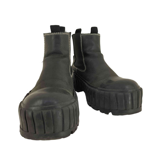 エムエムシックスメゾンマルジェラ MM6 Maison Margiela コントラストステッチアンクルブーツ レディース 37