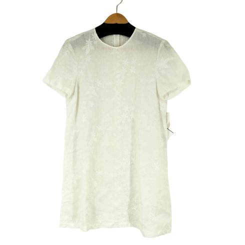 ザラ ZARA リネン花柄刺繍ワンピース レディース import:M