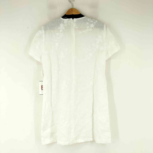 ザラ ZARA リネン花柄刺繍ワンピース レディース import:M