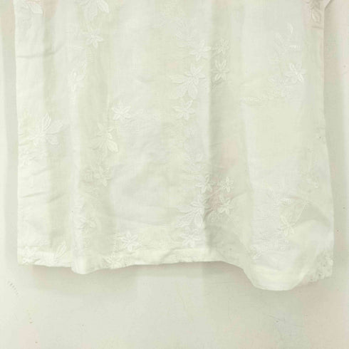 ザラ ZARA リネン花柄刺繍ワンピース レディース import:M