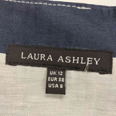 ローラアシュレイ LAURA ASHLEY リネンナイロン マルチボーダーワンピース レディース