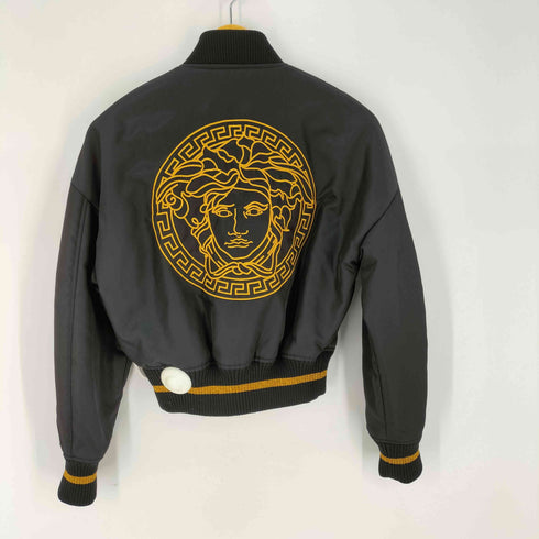 ヴェルサーチ VERSACE 背面メデューサ刺繍 クロップド MA-1 ボンバージャケット 近年モデル レディース FR:36
