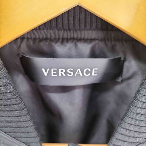 ヴェルサーチ VERSACE 背面メデューサ刺繍 クロップド MA-1 ボンバージャケット 近年モデル レディース FR:36