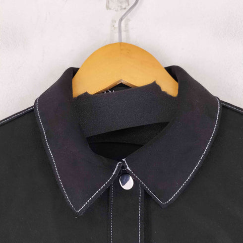 ザラ ZARA ステッチデザイン フェイクスエード シャツジャケット レディース import:XS