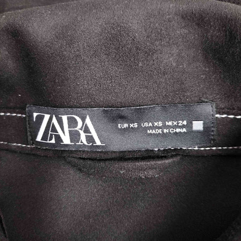 ザラ ZARA ステッチデザイン フェイクスエード シャツジャケット レディース import:XS