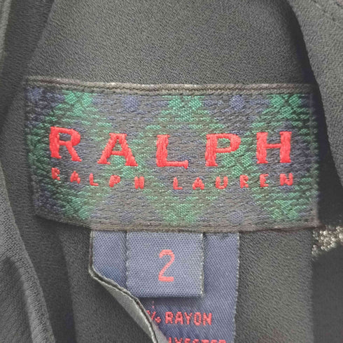 ラルフローレン RALPH LAUREN 90S ホルターネック ノースリーブ レーヨンワンピース レディース 2