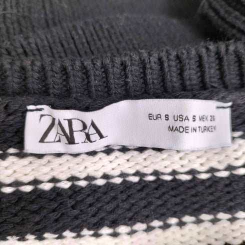ザラ ZARA ゴールドボタン ボーダーニット カーディガン レディース import:S
