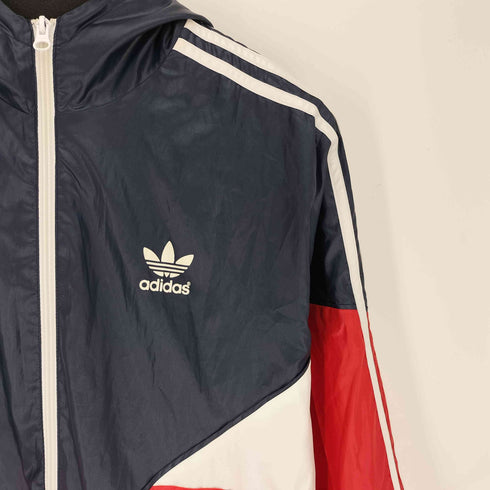 アディダスオリジナルス adidas Originals トレフォイルロゴ プリント 裏地メッシュ マルチカラー ウインドブレーカー フーデッド ジャケット メンズ JPN:M
