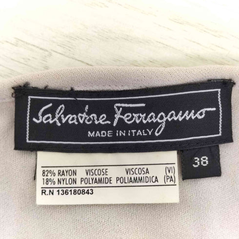 サルヴァトーレフェラガモ Salvatore Ferragamo ナイロン混レーヨン ノースリーブカットソー レディース 38