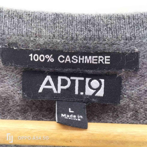 APT.9 cashmere カシミヤ100% アーガイル クルーネックカーディガン レディース JPN:L