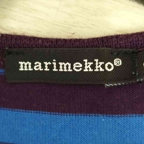 マリメッコ marimekko ボーダー 7分袖ワンピース レディース S