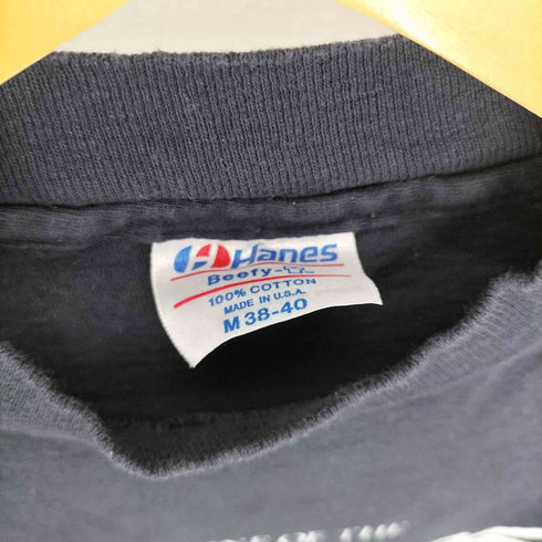 ヘインズ Hanes 80-90S USA製 I'M ONE OF THE プリント 袖裾シングル 半袖 カットソー メンズ M
