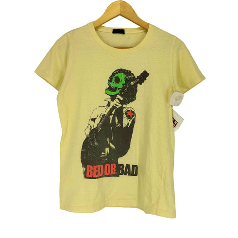 ワールドワイドラブ WORLD WIDE LOVE ドクロデザイン RED OR BAD プリント 半袖 カットソー レディース M
