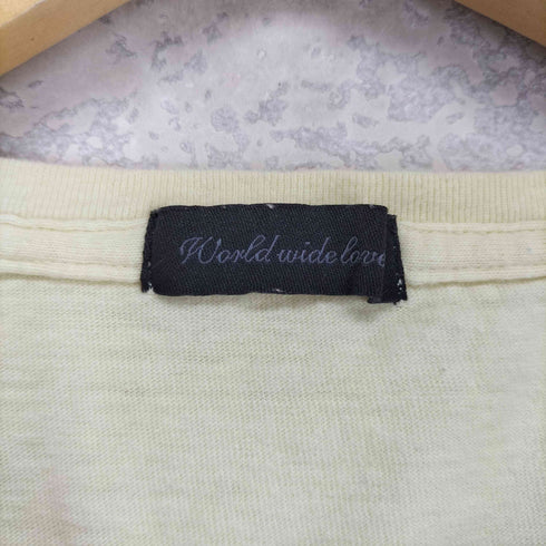 ワールドワイドラブ WORLD WIDE LOVE ドクロデザイン RED OR BAD プリント 半袖 カットソー レディース M