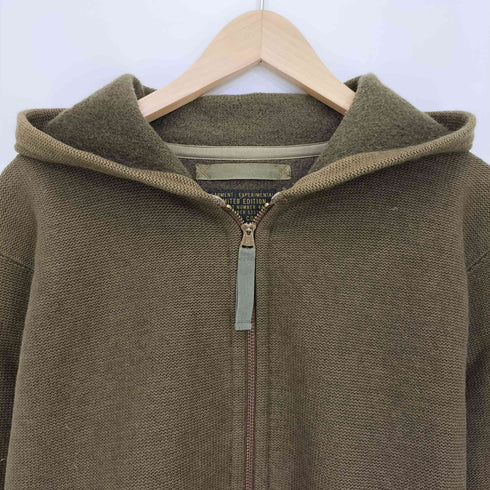 ダブルアールエルラルフローレン RRL RALPH LAUREN 世界100着 NY製 ウールコットン LIMITED EDITION A-1ジャケットモチーフ ニット ジップアップ パーカー メンズ import:M