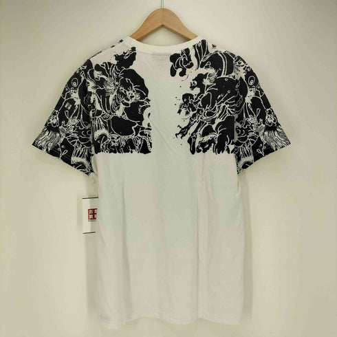 波達 和柄 入れ墨 クルーネックTシャツ メンズ JPN:L