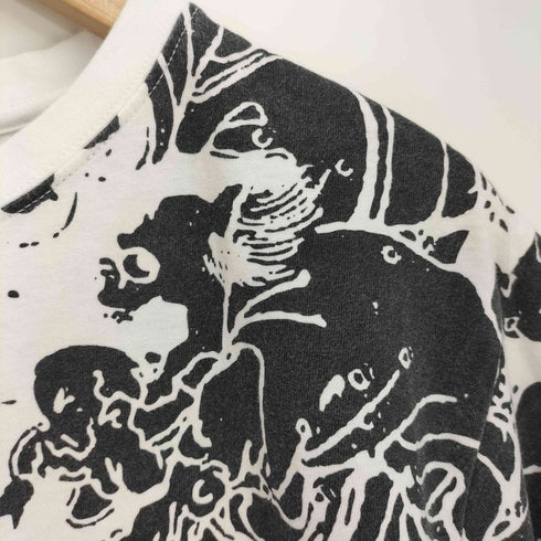 波達 和柄 入れ墨 クルーネックTシャツ メンズ JPN:L