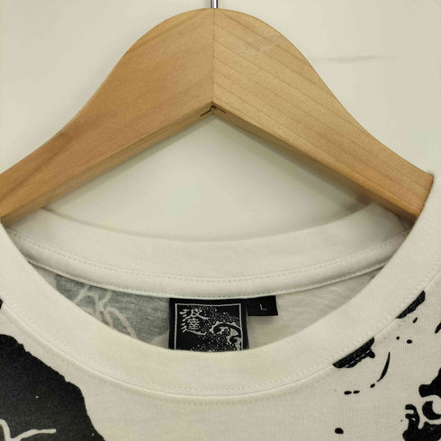 波達 和柄 入れ墨 クルーネックTシャツ メンズ JPN:L