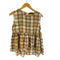 ロベルトコリーナ ROBERTO COLLINA シルク混 チェック ペプラムノースリーブ レディース import:S
