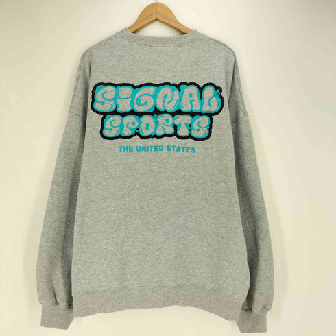 シグナルスポーツ SIGNAL SPORTS グラフィティアート ロゴ刺繍 プリント クルーネックスウェット トレーナー メンズ JPN:L