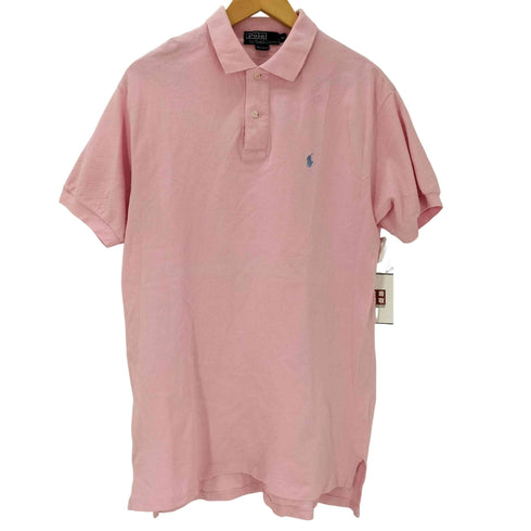 ポロバイラルフローレン Polo by RALPH LAUREN 90s USA製 ポニー刺繍 半袖 ポロ ピンク メンズ import:M