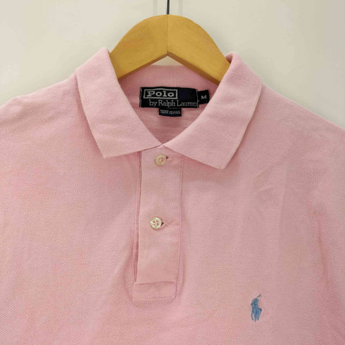 ポロバイラルフローレン Polo by RALPH LAUREN 90s USA製 ポニー刺繍 半袖 ポロ ピンク メンズ import:M