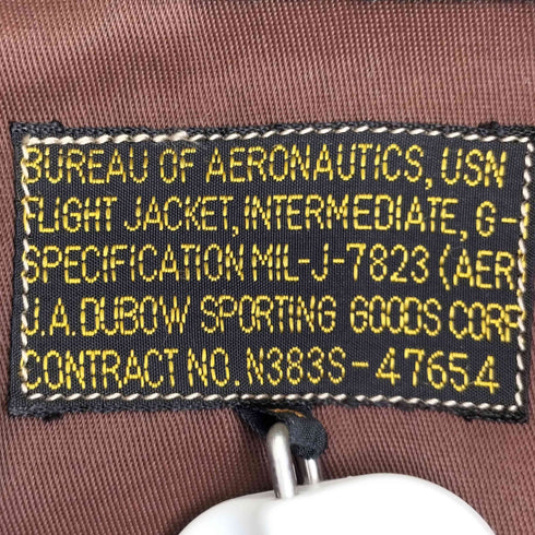 ユーエスネイビー U.S.NAVY J.A.DUBOW USA製 米海軍 G-1 フライトジャケット メンズ US:40
