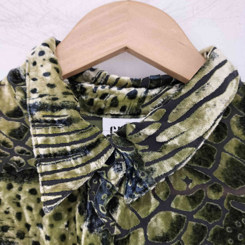 チコズデザイン CHICOS DESIGN シルク レーヨン ベロア シアー総柄 長袖シャツ レディース 2