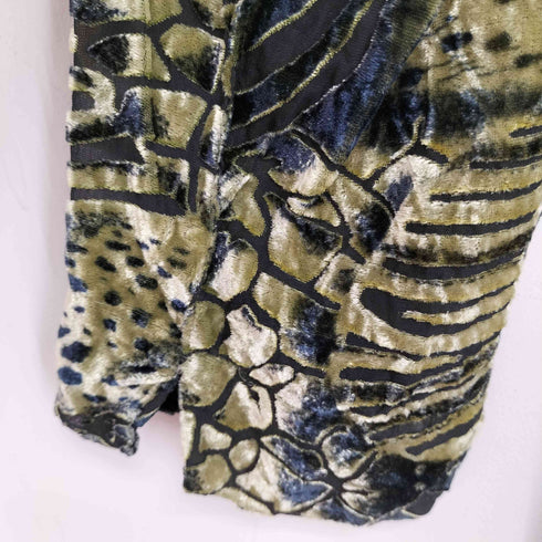 チコズデザイン CHICOS DESIGN シルク レーヨン ベロア シアー総柄 長袖シャツ レディース 2