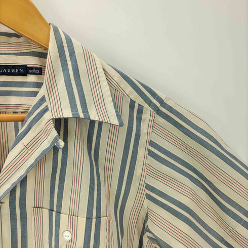 ラルフローレン RALPH LAUREN コットン ストライプ 開襟 オープンカラー S/S シャツ レディース 2
