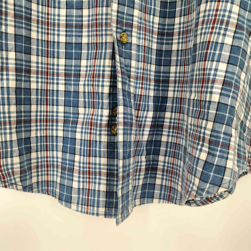 エディーバウアー Eddie Bauer 白タグ 半袖チェック ネルシャツ メンズ import:M