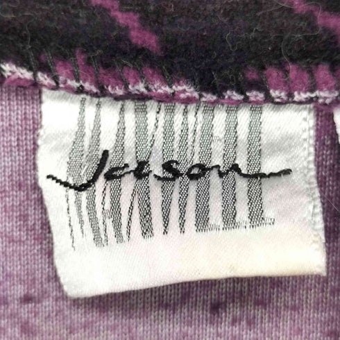 Jason MAXWELL 千鳥格子 ハウンドトゥース ベロア地 長袖シャツ レディース import:L
