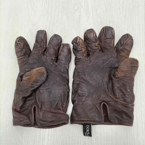 ドルチェアンドガッバーナ DOLCE&GABBANA 本革ダークブラウン手袋 メンズ