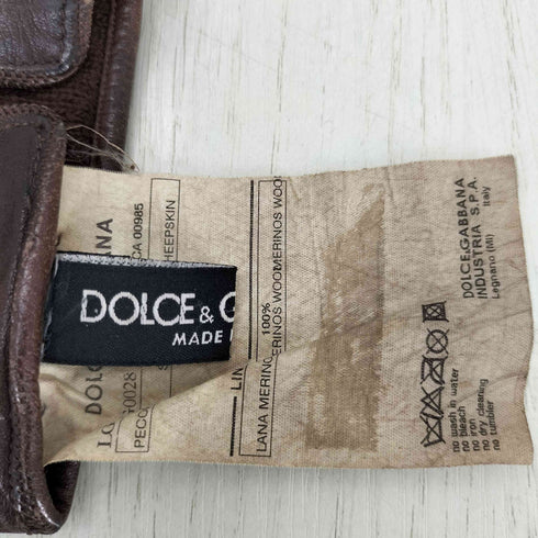 ドルチェアンドガッバーナ DOLCE&GABBANA 本革ダークブラウン手袋 メンズ