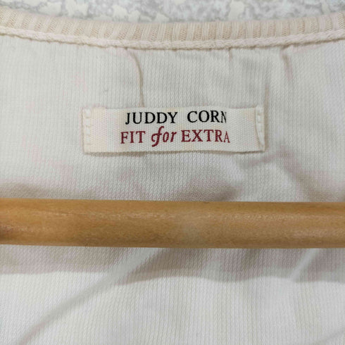 JUDDY CORN レーヨン混バックプリント レースアップ フリルカットソー Y2K レディース