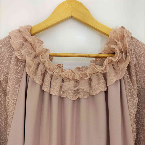 メゾンドフルール Maison de FLEUR オフショルダー レースバルーンスリーブ ワンピース レディース JPN:S