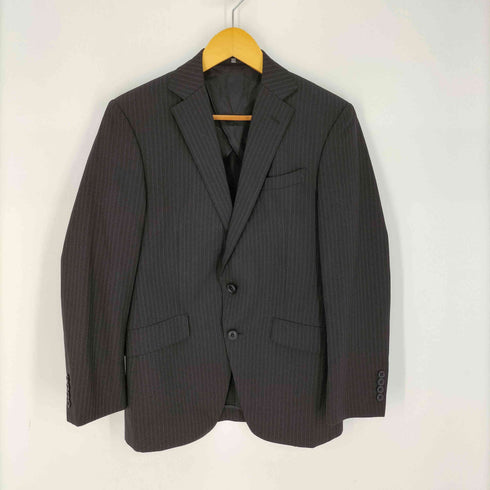 スーツセレクト SUIT SELECT ウール混 ストライプ 2Bテーラードジャケット スラックスパンツ スーツセットアップ メンズ