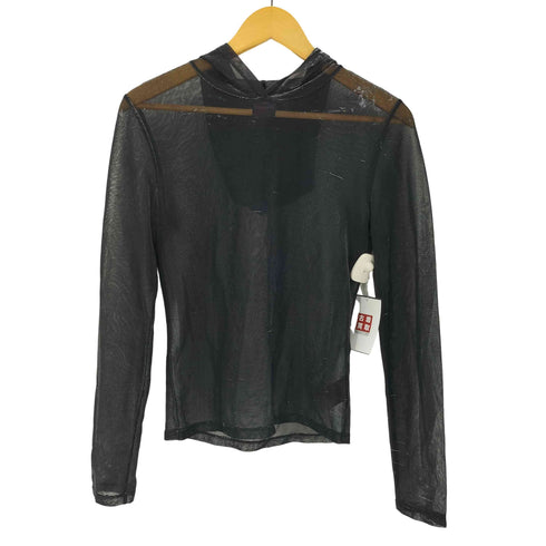 ラルフローレン RALPH LAUREN 90s RALPH RALPH LAUREN 韓国製 ラメ シアー プルオーバー パーカー フーディー ブラック シルバー レディース import:M